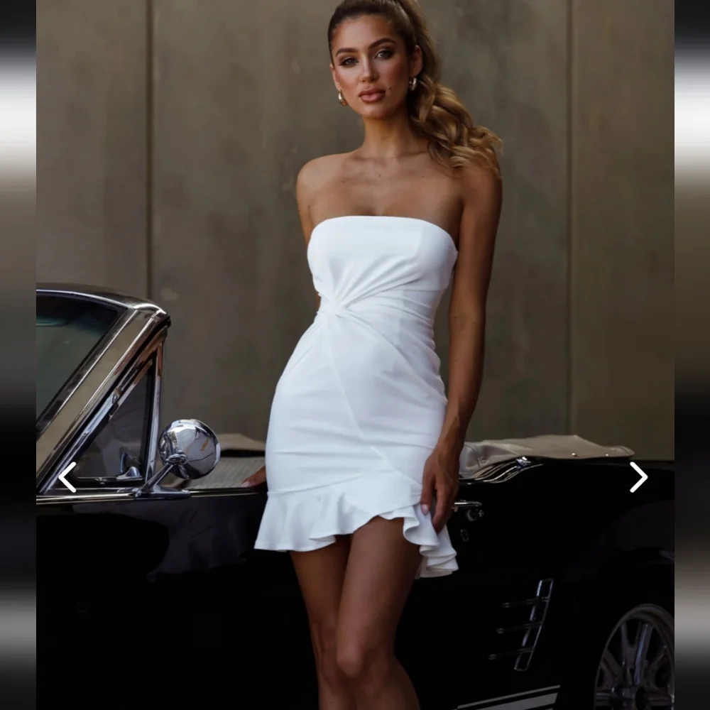 SELFIE LESLIE PROM QUEEN BANDEAU MINI DRESS WHITE - Picture 3 of 14